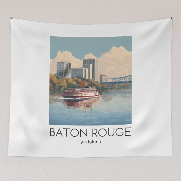 Item preview, A Vintage Illustration of Baton Rouge - Louisiana designed and sold by GoodOldVintage.
