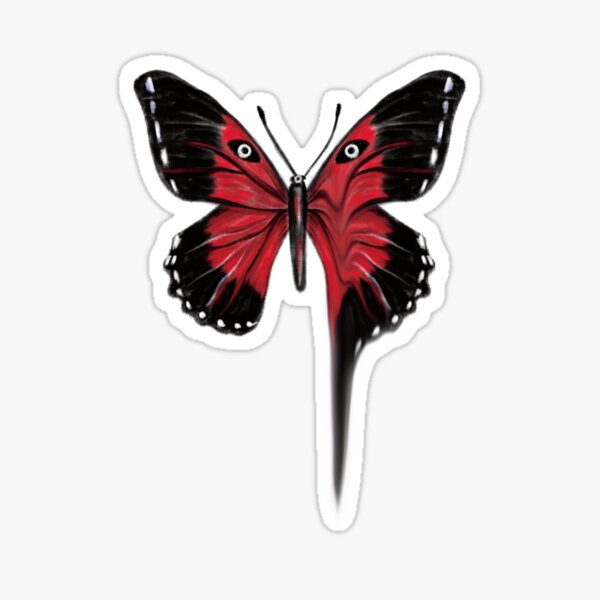 Item preview, Dripping Liquid Red & Black Butterfly Concept Art Illustration designed and sold by Scarlet Swan.