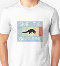 Speichern Sie den Pangolins-Weinleseart Slim Fit T-Shirt
