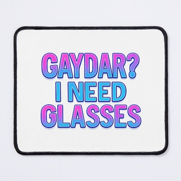 Item preview, Gaydar? I Need Glasses – Neon Typography Art designed and sold by Haus Of Sin.