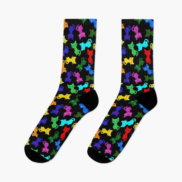 Item preview, Colorful Cat Illustration Pattern | Red Blue Green Yellow Orange Violet designed and sold by UnhingedBird.