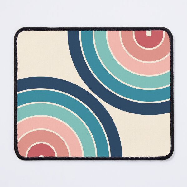 Item preview, Midcentury Modern Geometric Rainbow C2 in Retro vibes Dusty Rose Pink Navy Blue designed and sold by nineFlorals.