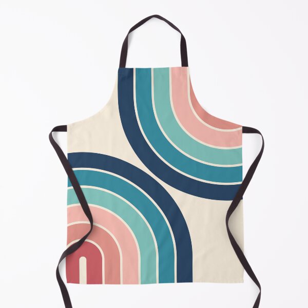 Item preview, Midcentury Modern Geometric Rainbow C2 in Retro vibes Dusty Rose Pink Navy Blue designed and sold by nineFlorals.