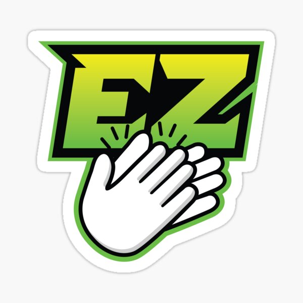 Item preview, EZ Claps Gamer Sticker designed and sold by LazyCreativeCo.