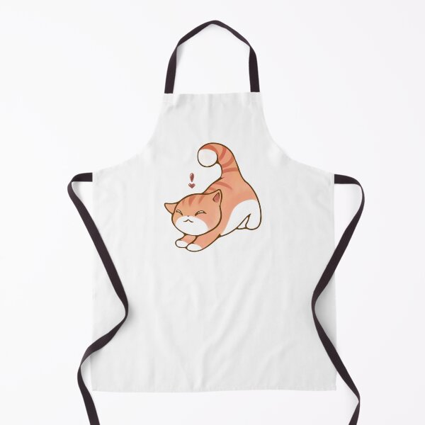 Item preview, Ilustración kawaii de un gatito gato naranja estirado y grande designed and sold by HoneyLoveCity.