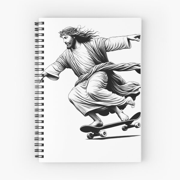 Item preview, Jesus Skateboarding Skateboarder Skateboard Player Christian Faith designed and sold by Kimberley King Art  King Art.