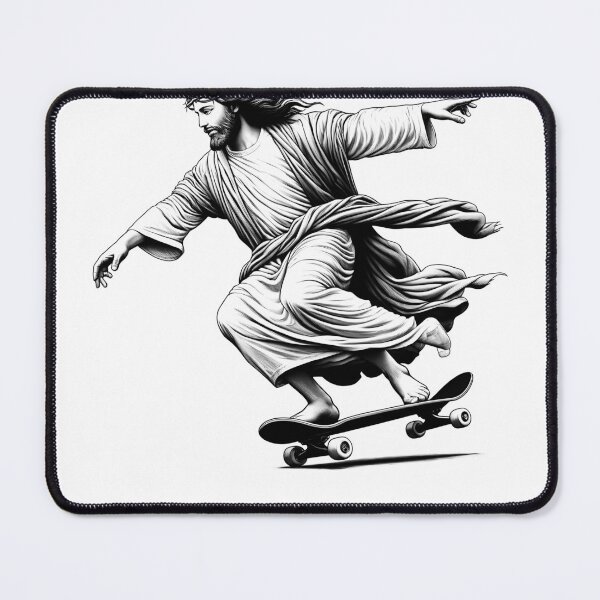 Item preview, Jesus Skateboarding Skateboarder Skateboard Player Christian Faith designed and sold by Kimberley King Art  King Art.