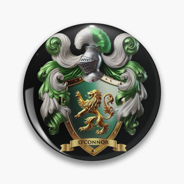Item preview, O’Connor Family Crest – Gold Lion on Emerald Shield designed and sold by Highlandkings.