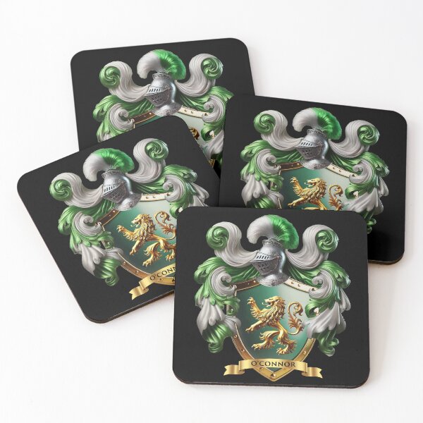 Item preview, O’Connor Family Crest – Gold Lion on Emerald Shield designed and sold by Highlandkings.