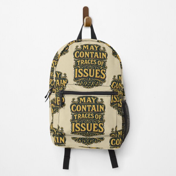 Item preview, Funny Retro "May Contain Traces of Issues" Vintage Ornamental Typography Design designed and sold by Shoot-The-Moon.