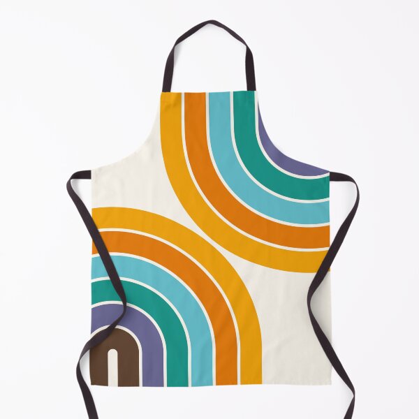 Item preview, Midcentury Modern Geometric Rainbow C14 in Retro Gold Teal Brown Purple designed and sold by nineFlorals.