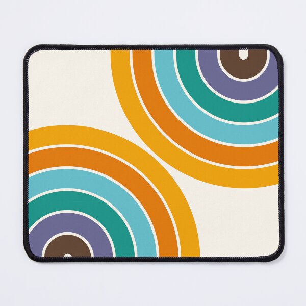 Item preview, Midcentury Modern Geometric Rainbow C14 in Retro Gold Teal Brown Purple designed and sold by nineFlorals.