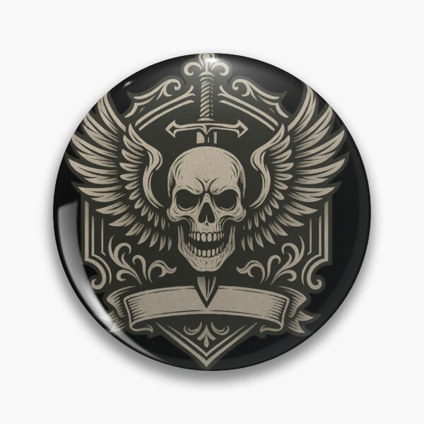 Item preview, Winged Skull Emblem with Sword Crest designed and sold by Jomfy-Comfy.