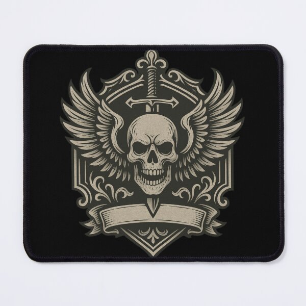 Item preview, Winged Skull Emblem with Sword Crest designed and sold by Jomfy-Comfy.