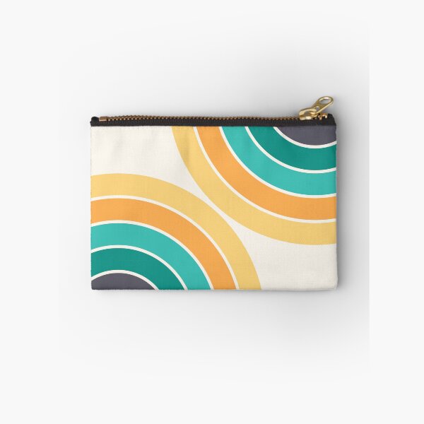 Item preview, Midcentury Modern Geometric Rainbow C11 in Aesthetic Teal Grey Gold designed and sold by nineFlorals.