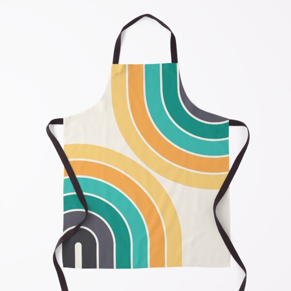 Item preview, Midcentury Modern Geometric Rainbow C11 in Aesthetic Teal Grey Gold designed and sold by nineFlorals.