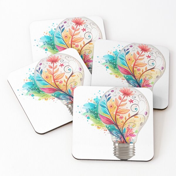 Item preview, Creative light bulb abstract colorfull on glowing designed and sold by elkuni.