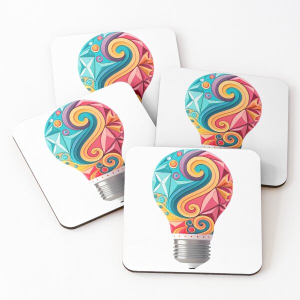 Item preview, Creative light bulb abstract colorfull on glowing designed and sold by elkuni.