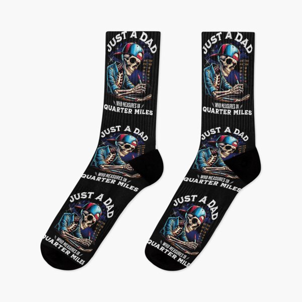 Item preview, Just A Dad Who Measures In Quarter Miles Funny Drag Racing Skeleton Tuner Race Track Fathers Day designed and sold by CarantinedChaos.