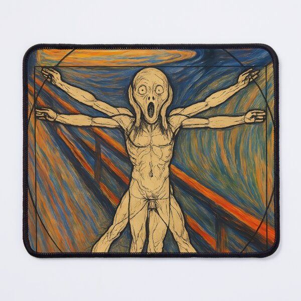 Item preview, Funny Mashup "The Scream Meets Vitruvian Man" Surreal Art Parody Design designed and sold by Shoot-The-Moon.
