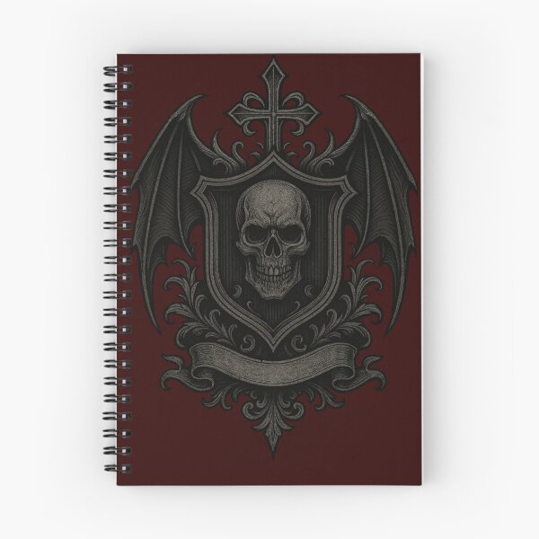 Item preview, Gothic Skull Crest with Bat Wings and Cross designed and sold by Jomfy-Comfy.