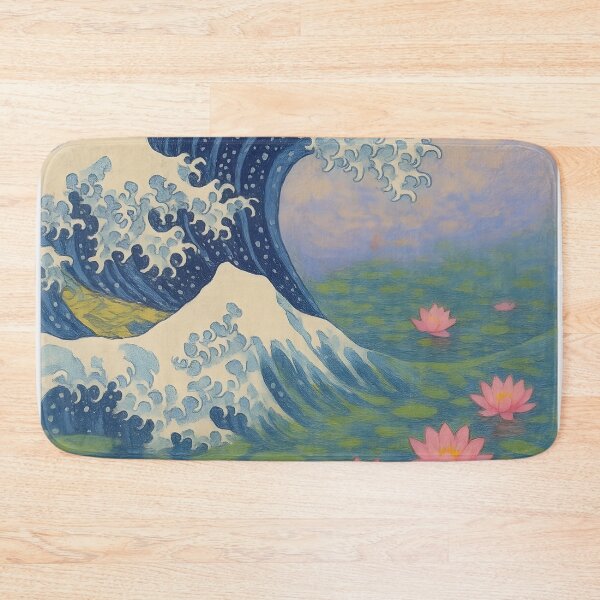 Item preview, Hokusai Meets Monet: The Great Wave and Water Lilies Impressionist Mashup Art designed and sold by Shoot-The-Moon.