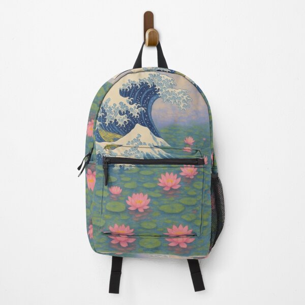 Item preview, Hokusai Meets Monet: The Great Wave and Water Lilies Impressionist Mashup Art designed and sold by Shoot-The-Moon.