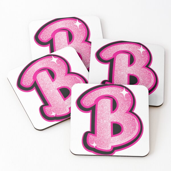 Item preview, Glitter Pink B Initial Sticker designed and sold by LazyCreativeCo.