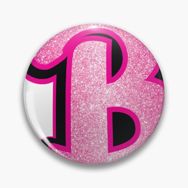 Item preview, Glitter Pink B Initial Sticker designed and sold by LazyCreativeCo.