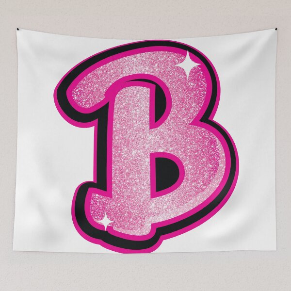 Item preview, Glitter Pink B Initial Sticker designed and sold by LazyCreativeCo.
