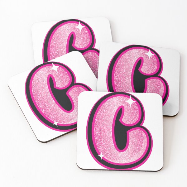 Item preview, Glitter Pink C Initial Sticker designed and sold by LazyCreativeCo.
