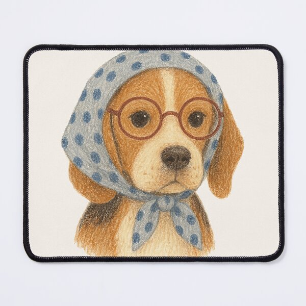 Item preview, Vintage Beagle with Polka Scarf designed and sold by Patternicity.