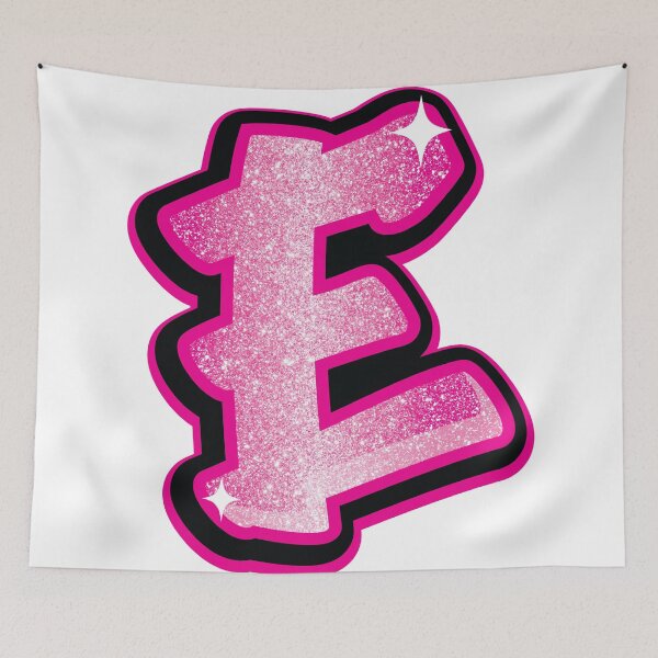 Item preview, Glitter Pink E Initial Sticker designed and sold by LazyCreativeCo.