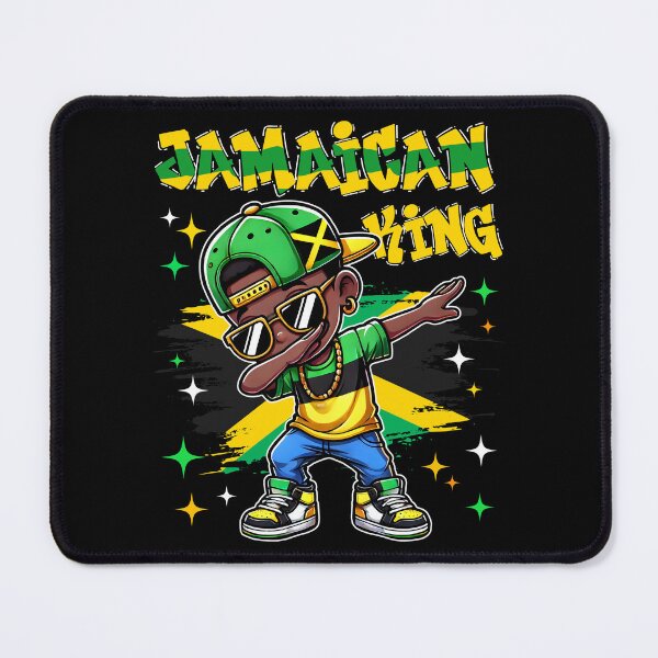 Item preview, Jamaican King dabbing Jamaica Flag Pride Jamaica for Kids designed and sold by NUMAcreations.