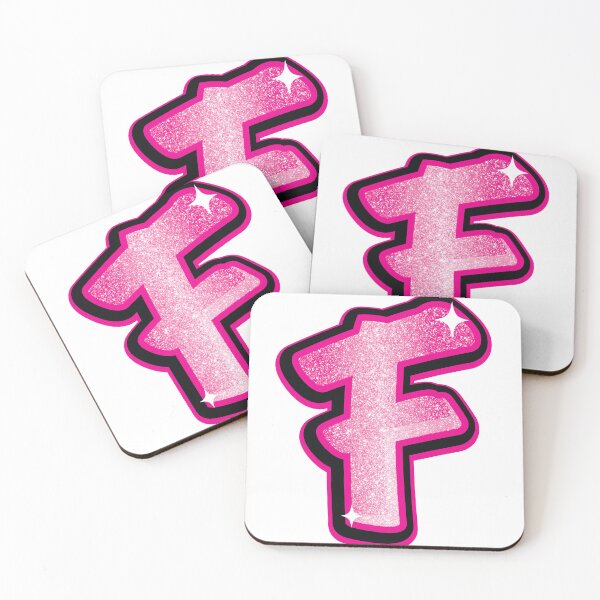 Item preview, Glitter Pink F Initial Sticker designed and sold by LazyCreativeCo.