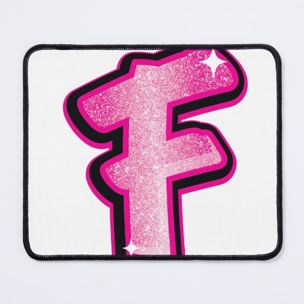 Item preview, Pegatina inicial F rosa con purpurina designed and sold by LazyCreativeCo.