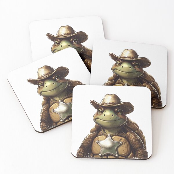 Item preview, Sheriff Turtle Cowboy – Funny Western Animal Cartoon designed and sold by TokyoFade.