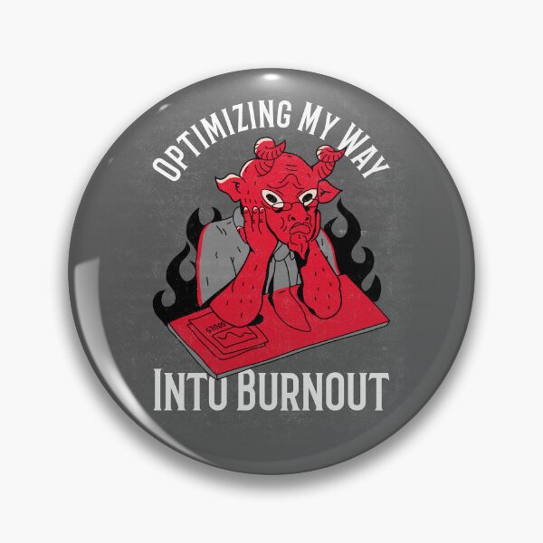 Item preview, Optimizing My Way Into Burnout Red Devil Office Humor with Flames and Exhaustion Theme designed and sold by The Sun Brings Light.