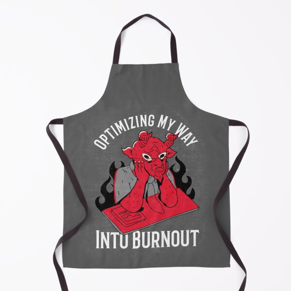 Item preview, Optimizing My Way Into Burnout Red Devil Office Humor with Flames and Exhaustion Theme designed and sold by The Sun Brings Light.