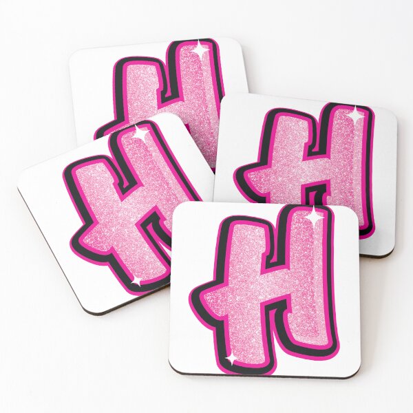 Item preview, Glitter Pink H Initial Sticker designed and sold by LazyCreativeCo.