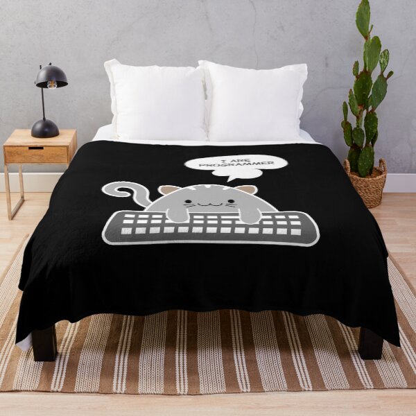 Item preview, Funny Cat Programmer Meme – Cute Coding Cat with Keyboard designed and sold by Balasan.