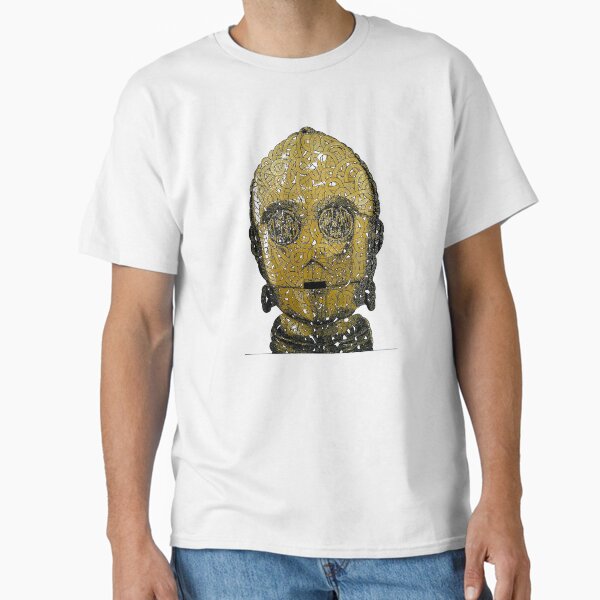 Item preview, C3PO portrait doodle line art designed and sold by Tomaudebert.