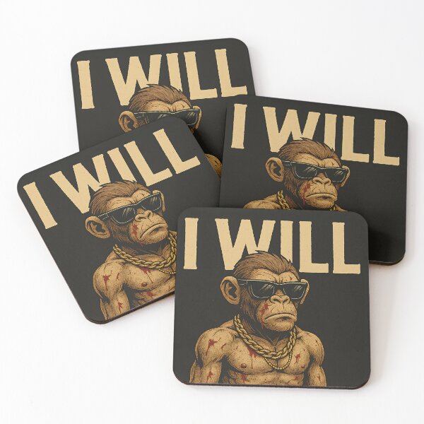 Item preview, "I WILL – Gritty Boxing Ape Motivational Art" designed and sold by The-Daily-Drape.