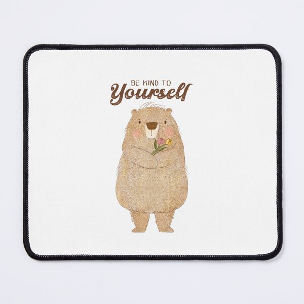 Item preview, BE KIND TO Yourself quote with a cute bear designed and sold by SoothiArt.