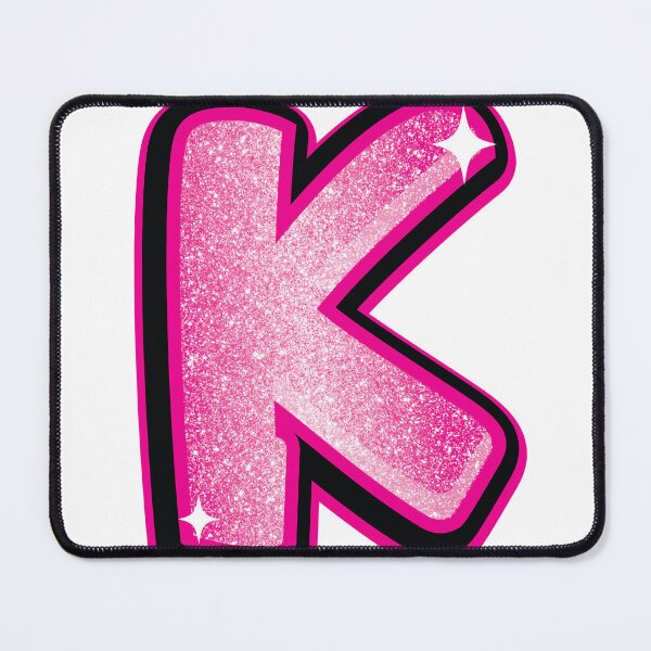 Item preview, Glitter Pink K Initial Sticker designed and sold by LazyCreativeCo.