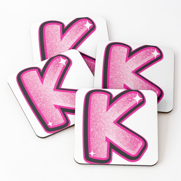 Item preview, Glitter Pink K Initial Sticker designed and sold by LazyCreativeCo.