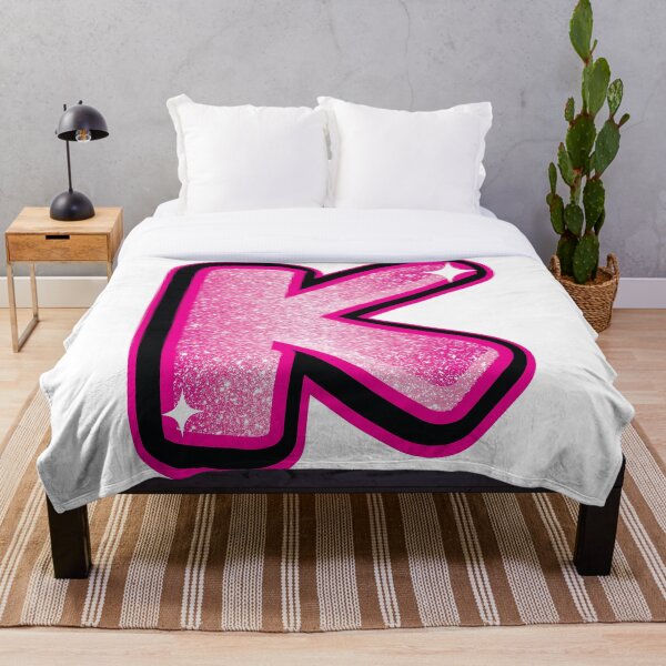 Artikelvorschau, Glitzer-Rosa-Buchstabe K Sticker entworfen und verkauft von LazyCreativeCo.