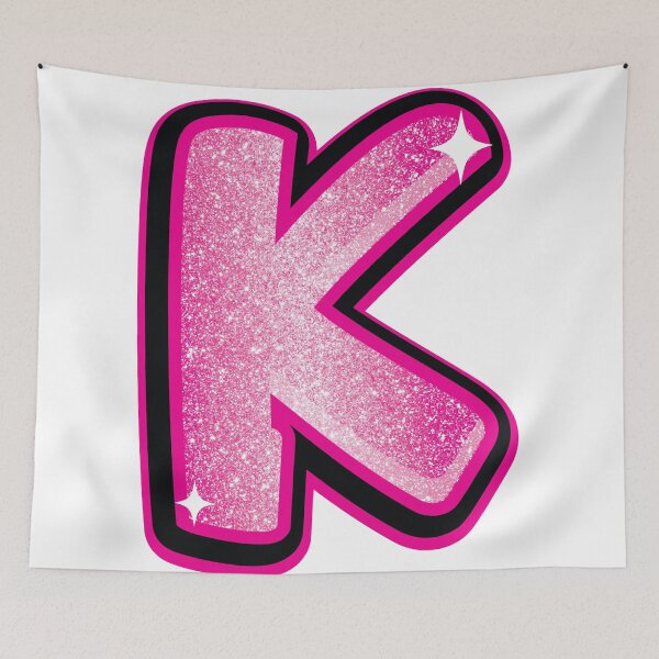 Item preview, Glitter Pink K Initial Sticker designed and sold by LazyCreativeCo.