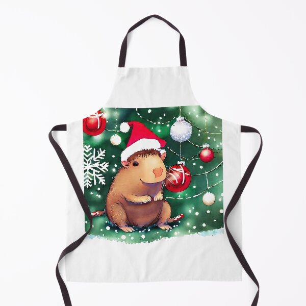 Item preview, Christmas capybara between fir trees – cute winter motif designed and sold by P.J 's Wildframes.