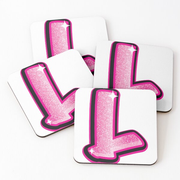 Item preview, Glitter Pink L Initial Sticker designed and sold by LazyCreativeCo.